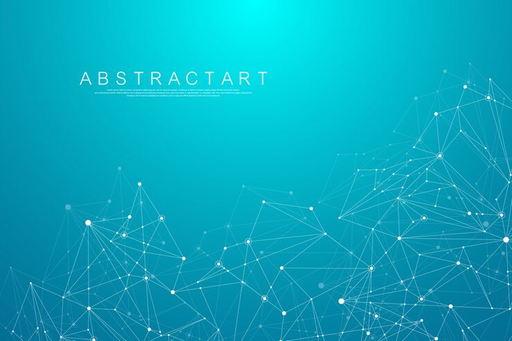Vector abstract big data visualization digital network connection concept background. artificial intelligence and engineering technology. global network, lines plexus, minimal array. illustration.