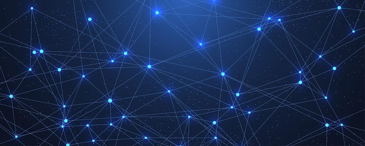 Vector abstract big data visualization digital network connection concept background. artificial intelligence and engineering technology. global network, lines plexus, minimal array. vector illustration.