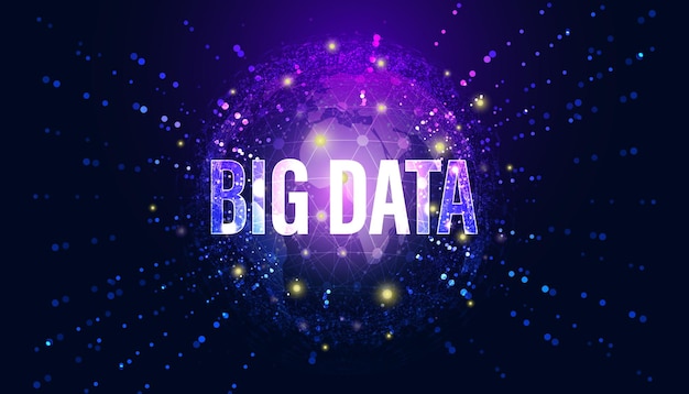 Abstract big data world vector big data quantum design or the future complexity of information