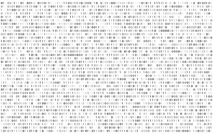 Vector abstract binary code technology background digital flow of 0 and 1 data streams programming matrix and cyber network visualization concept for futuristic science and innovation