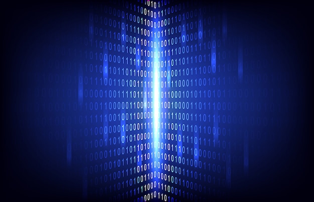 Abstract binary number with circuit technology background