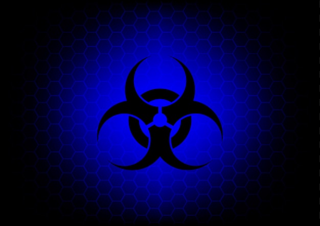 Vector abstract  biohazard symbol dark red background