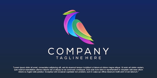 Abstract bird colorful logo design