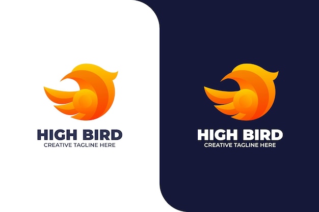 Abstract bird head gradient logo