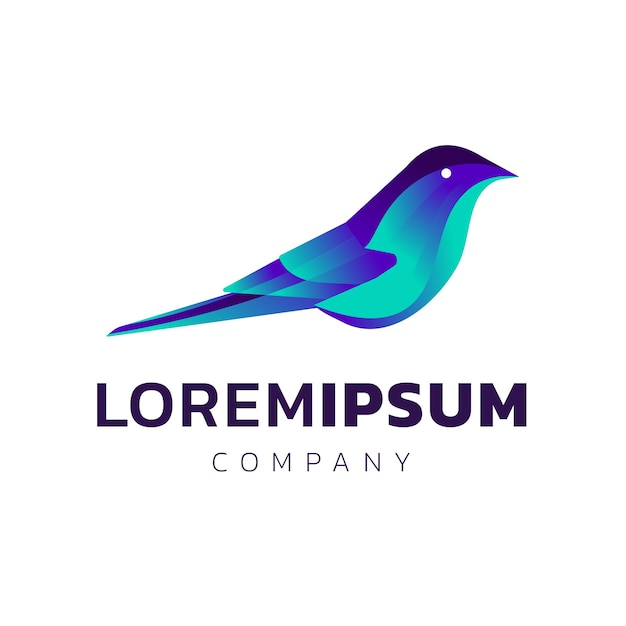 Abstract bird logo with gradient color