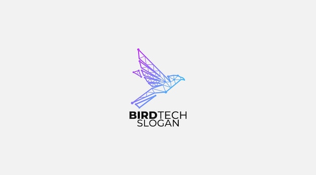 Abstract bird tech logo icon design vector illustration