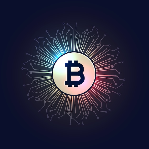 Vector abstract bitcoin design