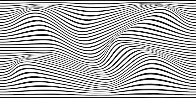 抽象的な黒と白の波背景