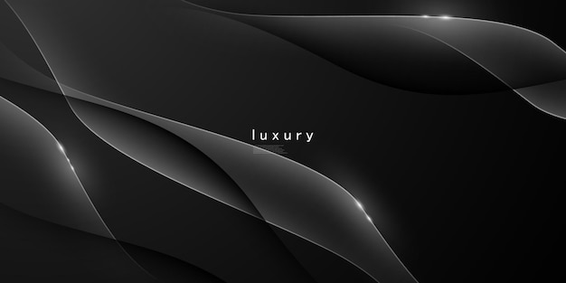 Abstract black background decorated with white luxury.