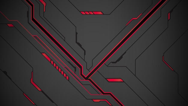 Abstract black background of metallic red display futuristic sci fi hud frame profile