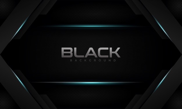 Abstract Black background. Texture with blue metallic effect. Modern technology design template.