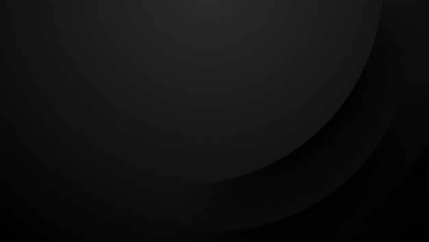 Vector abstract black background with layered circle composition