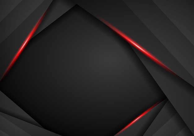 Abstract black background with red frame