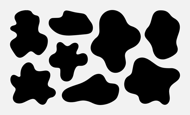 Vector abstract black blob shapes