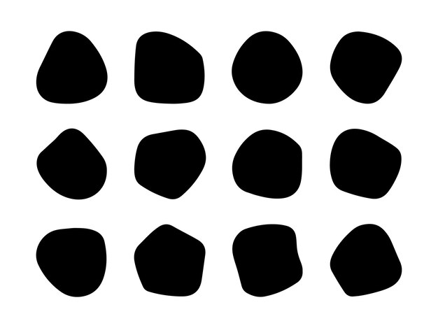Abstract Black Blob Shapes