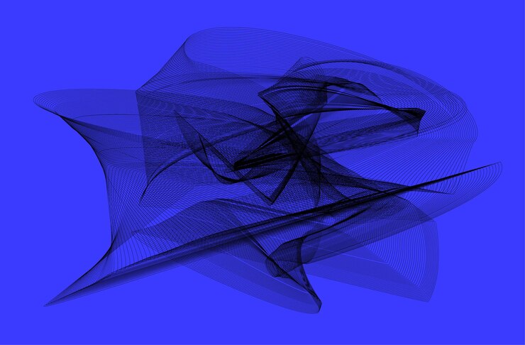 Vector abstract black and blue mesh design intricate and modern digital art dynamic and geometric
