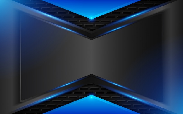 Abstract black and blue metallic shapes background