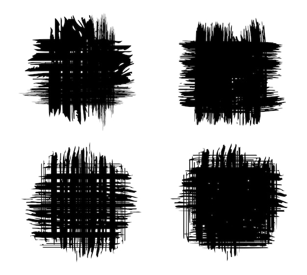 Vector abstract black brush set