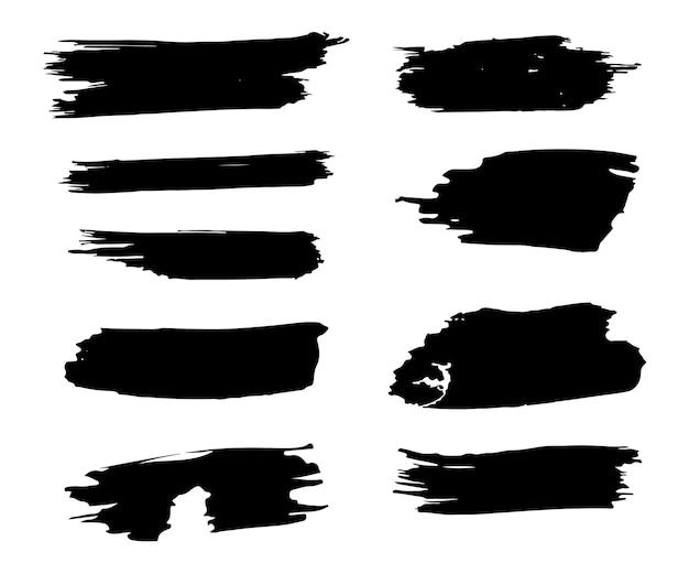 Abstract black brush set