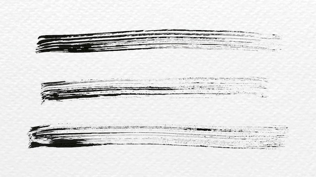 Vector abstract black brush stroke set vector