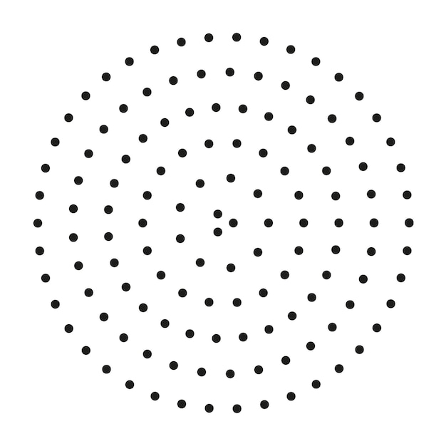 Vettore illustrazione vettoriale astratta di sfondo a cerchio a punti neri