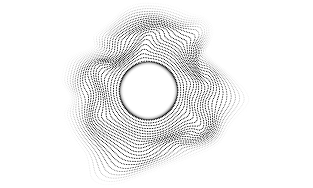 白い背景の上の抽象的な黒い点線のハーフトーンパターン。バナーのデザイン。
