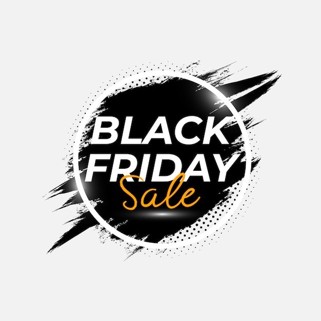 Vector abstract black friday sale poster with brush splash vector template