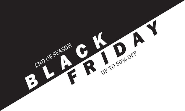 Vector abstract black friday sale typography banner with black white bg