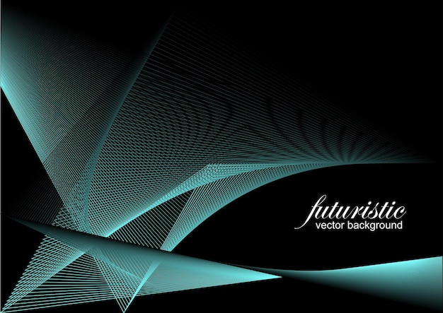 Abstract Black futuristic background with fractal horizon 3d color vector illustration