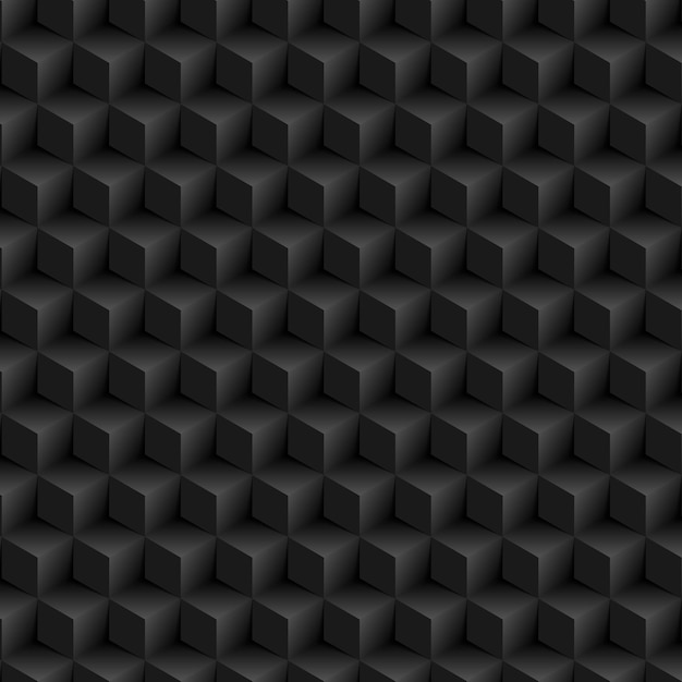 Vector abstract black geometric 3d cubes technology background dark futuristic vector design