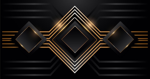 Abstract black and gold background design02