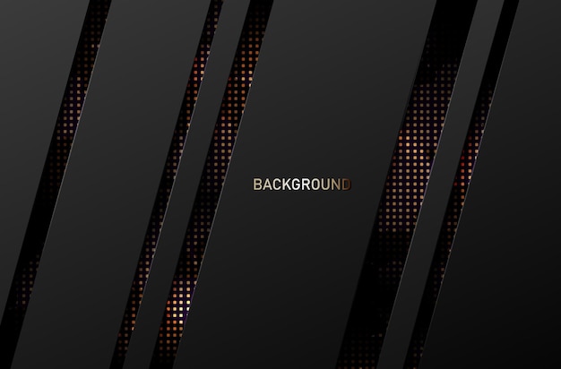 Abstract black and gold background. Vector