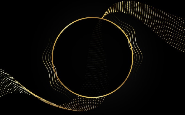 Abstract black and gold lines luxury background