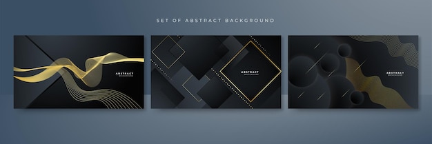 Vector abstract black and gold lines luxury background