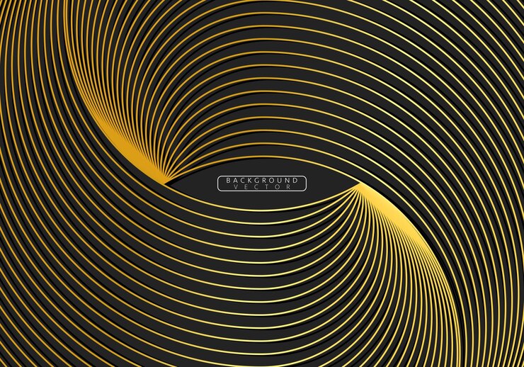 Vector abstract black and gold lines luxury background.