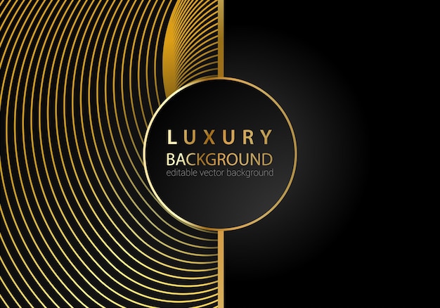 Abstract black and gold lines luxury background.