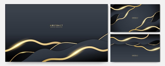 Abstract black and gold luxury background