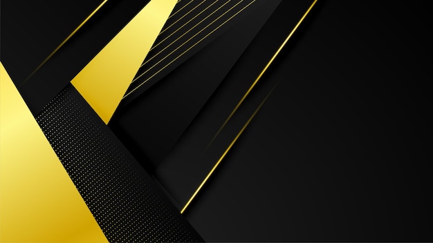 Vector abstract black and gold shapes background