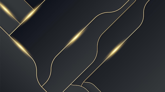 Abstract black and gold shapes background