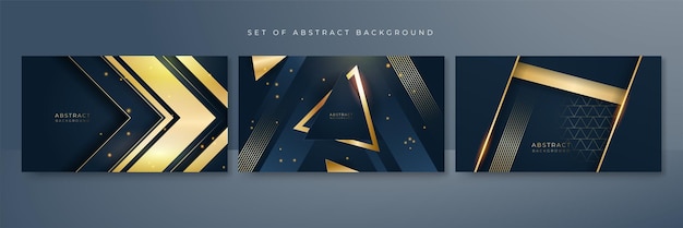 Abstract black and gold shapes background