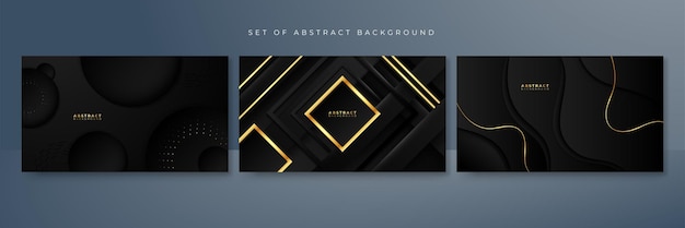 Vector abstract black and gold shapes luxury abstract background