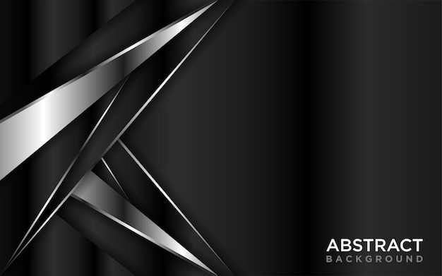 Abstract Black Gradient Background Combined with Futuristic Silver Lines Graphic Design Element