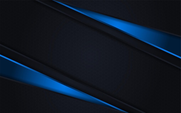 Vector abstract black and gradient blue lines combination background design