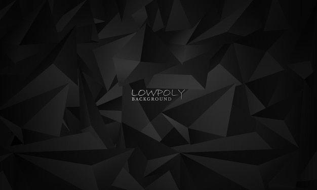 Abstract black gradient lowpoly background