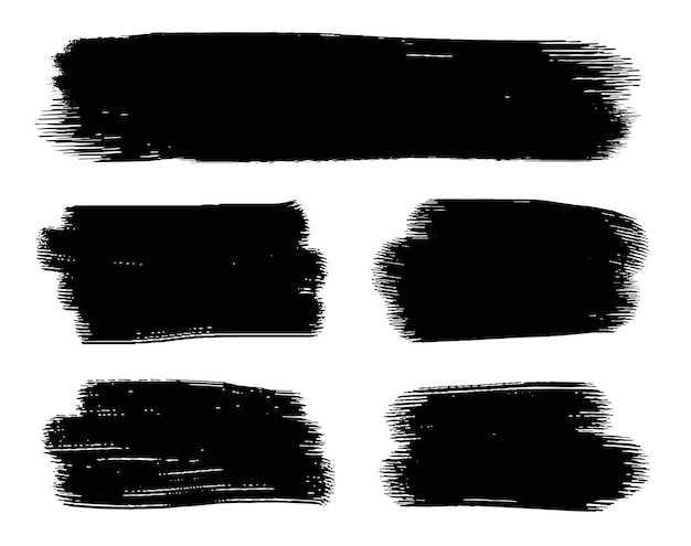 Abstract black grunge brush strokes