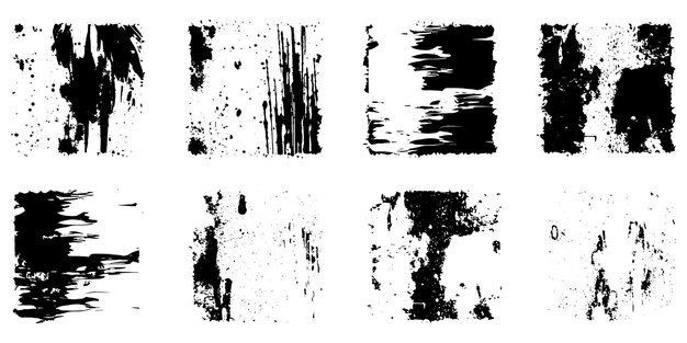 Vector abstract black grunge splashes set of black grunge splashes abstract background