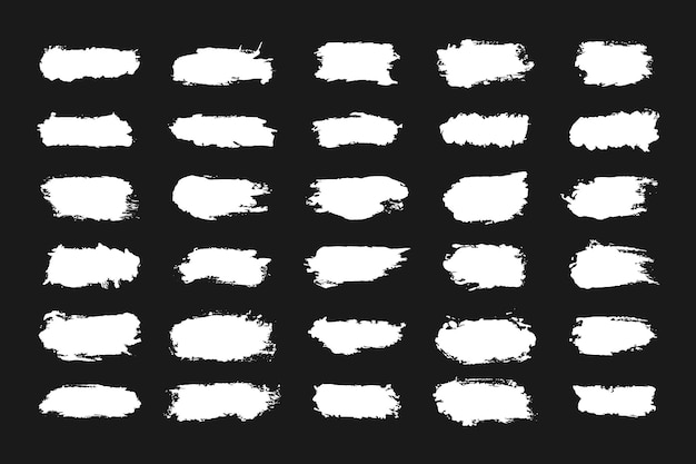 Vector abstract black ink grunge brush strokes collection