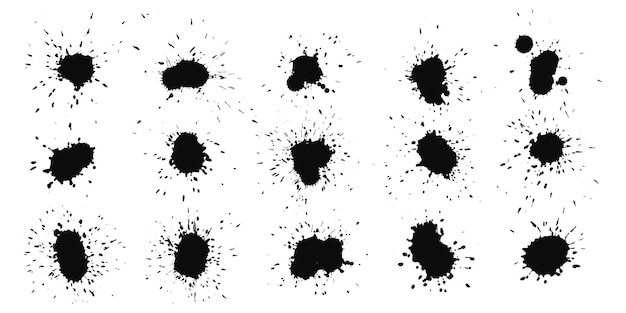 抽象的な黒インクスプラッシュコレクション