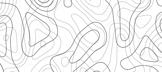 Vector abstract black line contour pattern white background wallpaper