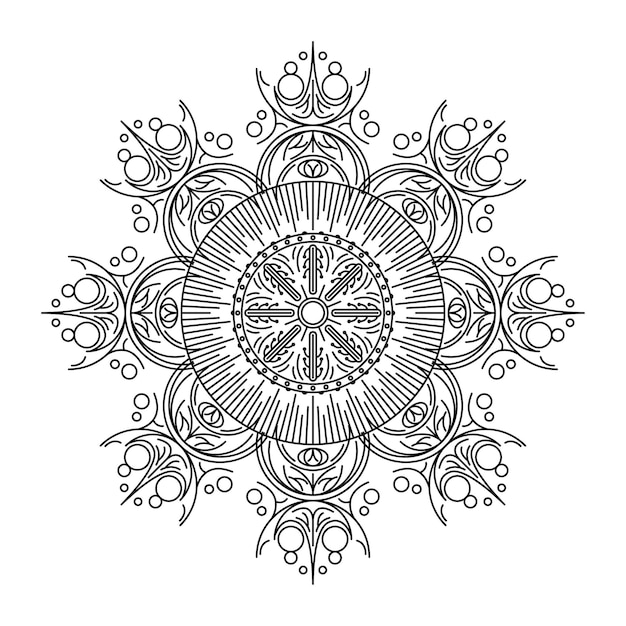 抽象的な黒い線花自然落書きベクトル飾り白黒エスニック マンダラ パターン ステンシル